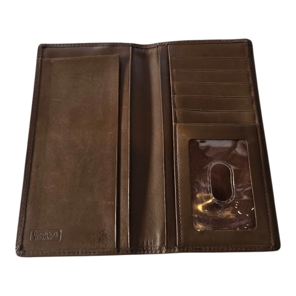 Dooney & Bourke Brown Pebbled Leather Bifold Unisex Vintage Wallet